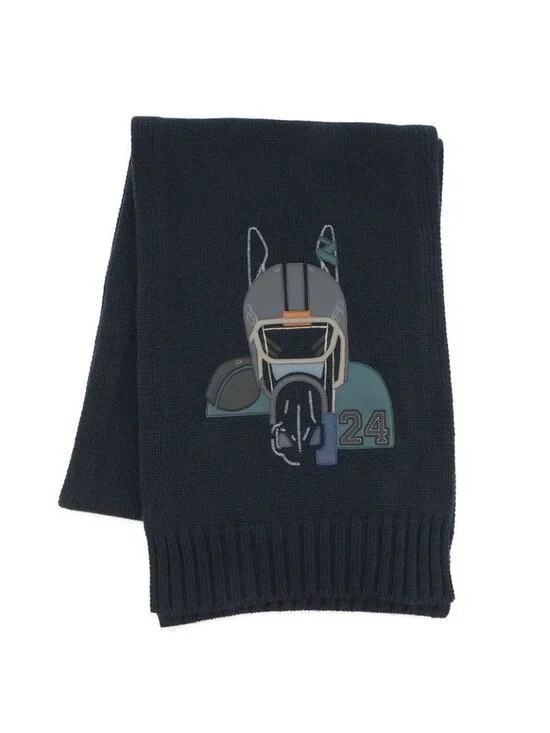 Hermes Scarf Quarter Bash Cashmere Silk Fall/winter Marine - Picture 1 of 8